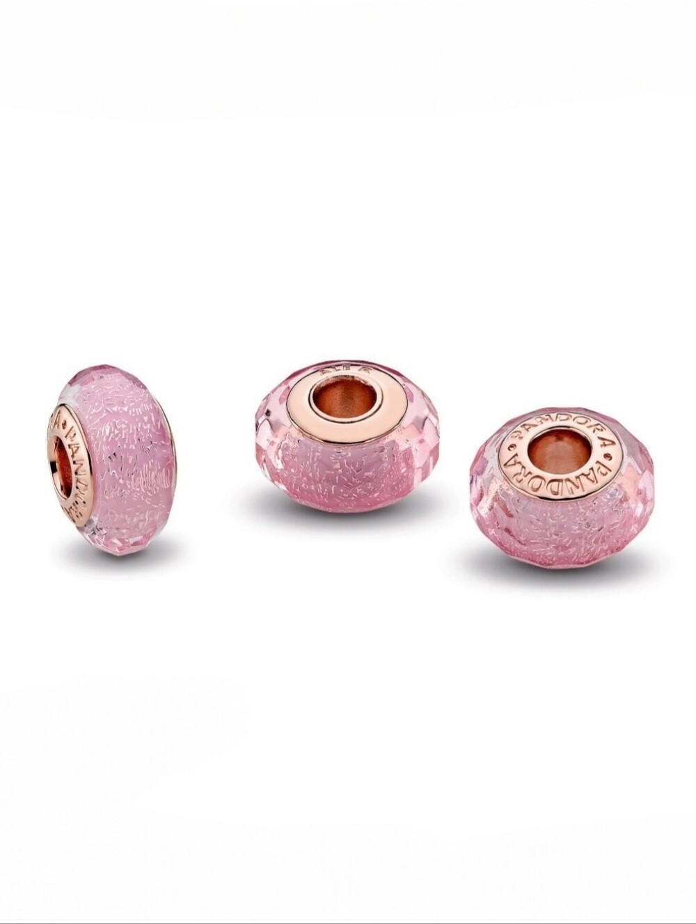 Like New 💓 PANDORA Rose Pink Shimmering Murano Glass Charm Retired
